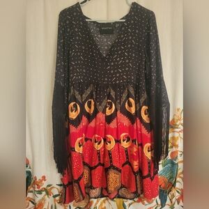 MINKPINK Crane Medium Dress with tassle sleeves